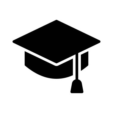 şapka glyph düz vetor simgesi