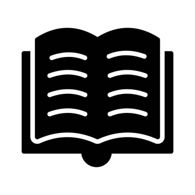kitap glyph düz vetor simgesi