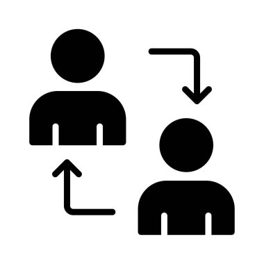 exchange glyph düz vetor simgesi