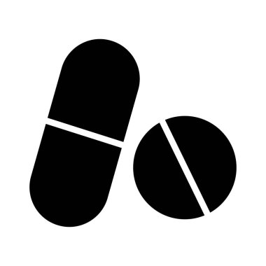 pills glyph düz vetor simgesi