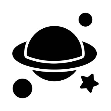 uzay glyph düz vetor simgesi