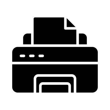 baskı glyph düz vetor simgesi