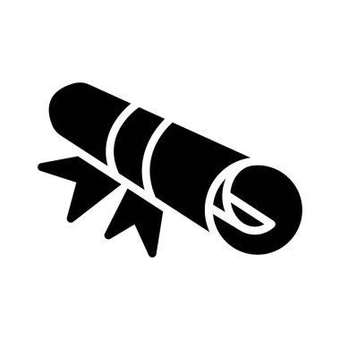 sertifika glyph düz vetor simgesi