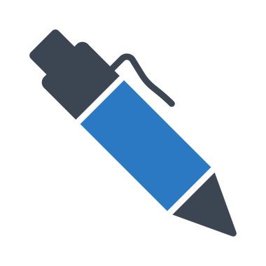 kalem glyph renk vektör simgesi