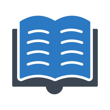 kitap glyph renkli vektör simgesi