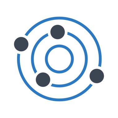 gezegen glif simge renk vektör