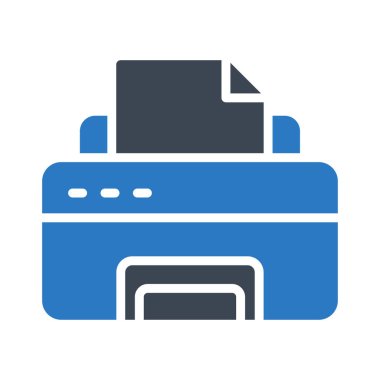 baskı glyph renk vektör simgesi