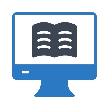 kitap glyph renkli vektör simgesi