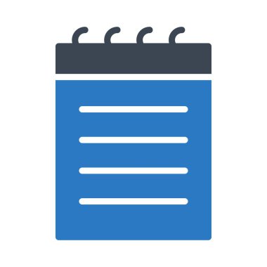 not defteri glyph renk vektör simgesi