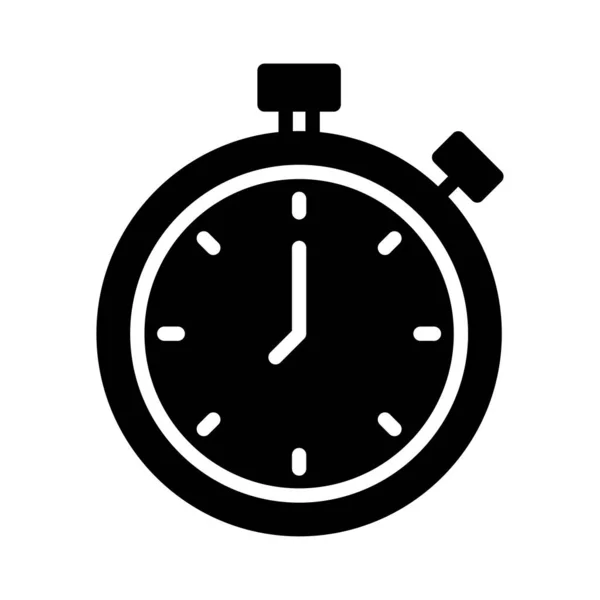 Stopwatch Glifo Icono Vector Plano — Archivo Imágenes Vectoriales