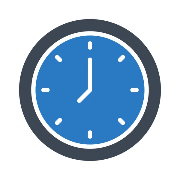 Reloj Glifo Color Vector Icono — Vector de stock