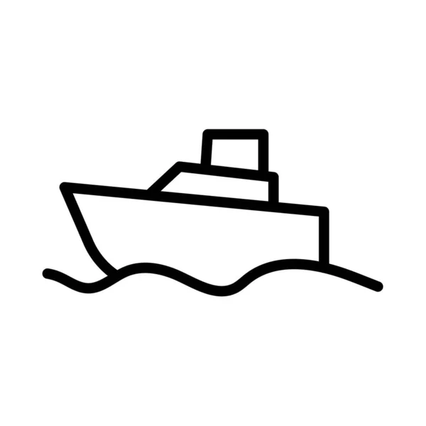 船の細い線ベクトルアイコン — ストックベクタ