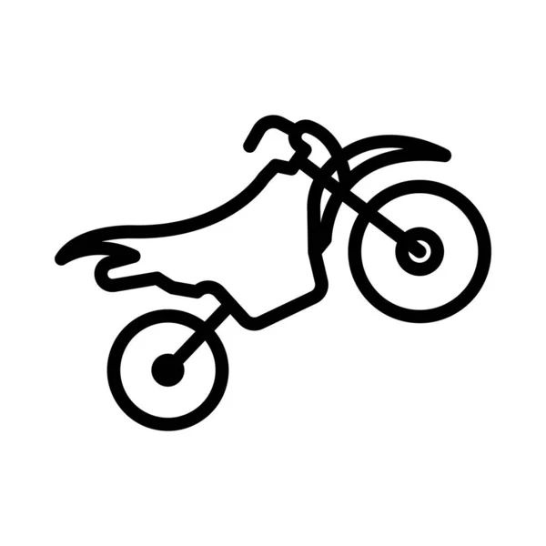 Motorcykel Tunna Linje Vektor Ikon — Stock vektor