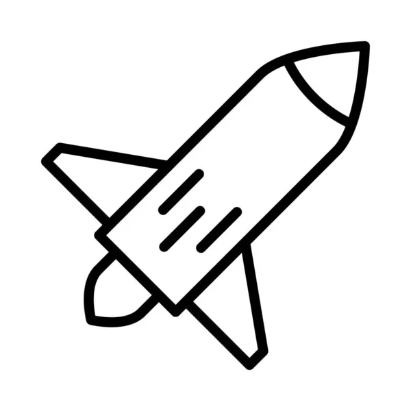 Spaceship Thin Line Vector Icon — Stock Vector