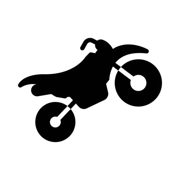 Moto Glyphe Plat Vecteur Icône — Image vectorielle