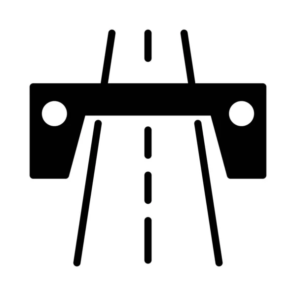 Carretera Glifo Icono Vector Plano — Vector de stock