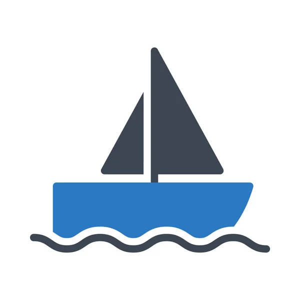 Значок Вектора Цвета Лодки — стоковый вектор