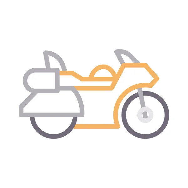 Motorrad Farbe Linie Vektor Symbol — Stockvektor