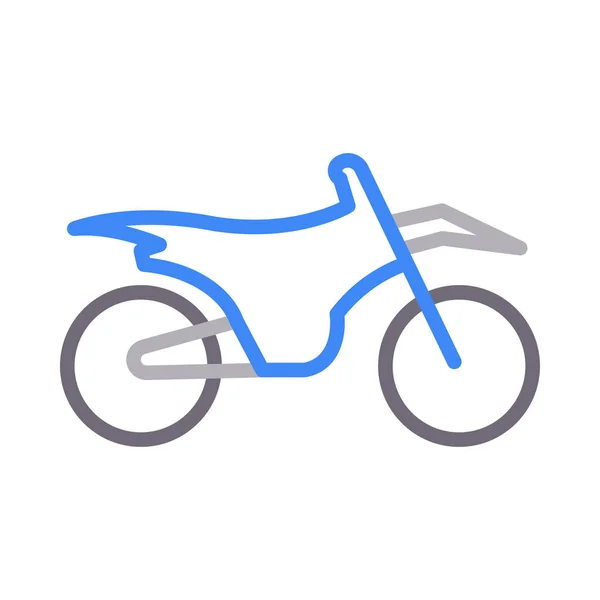 Motorcycle Colour Line Vector Icon — Stock Vector
