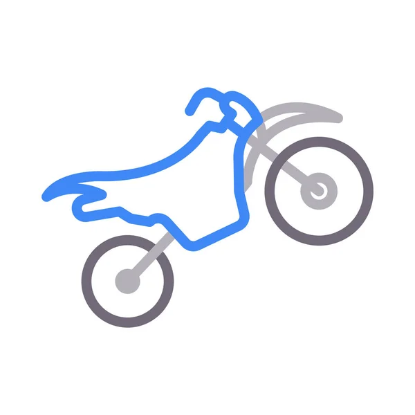 Motorfiets Kleur Lijn Vector Pictogram — Stockvector