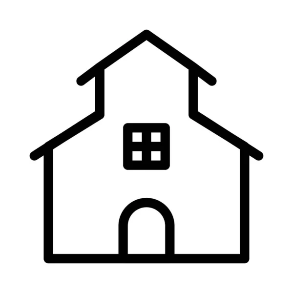 Maison Mince Ligne Vecteur Icône — Image vectorielle