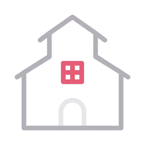 Haus Farbe Linie Vektor Symbol — Stockvektor