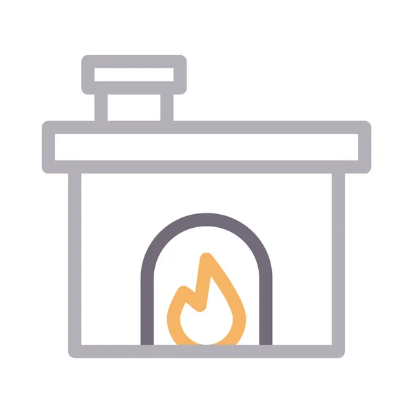 Flame Colour Line Vector Icon — Stock Vector