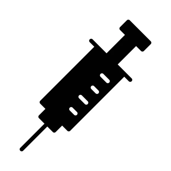 Syringe Glyph Flat Vetor Icon — Stock Vector