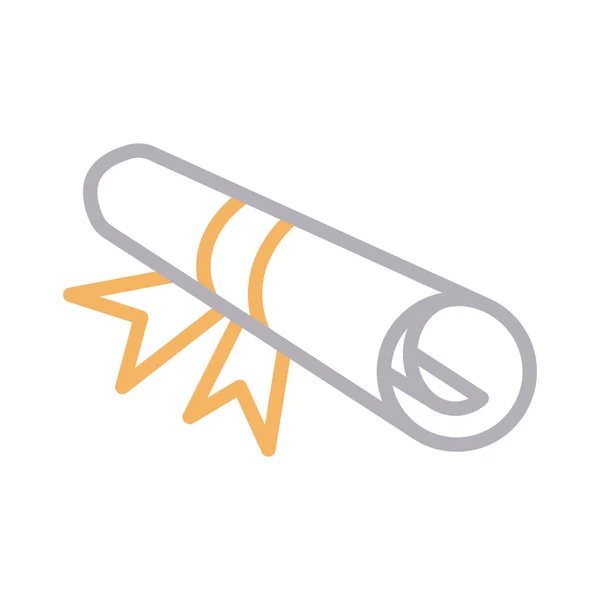 Certificate Colour Line Vector Icon — 스톡 벡터