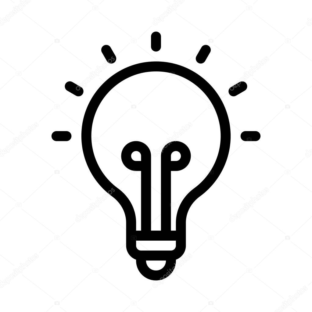 bulb thin line vector icon