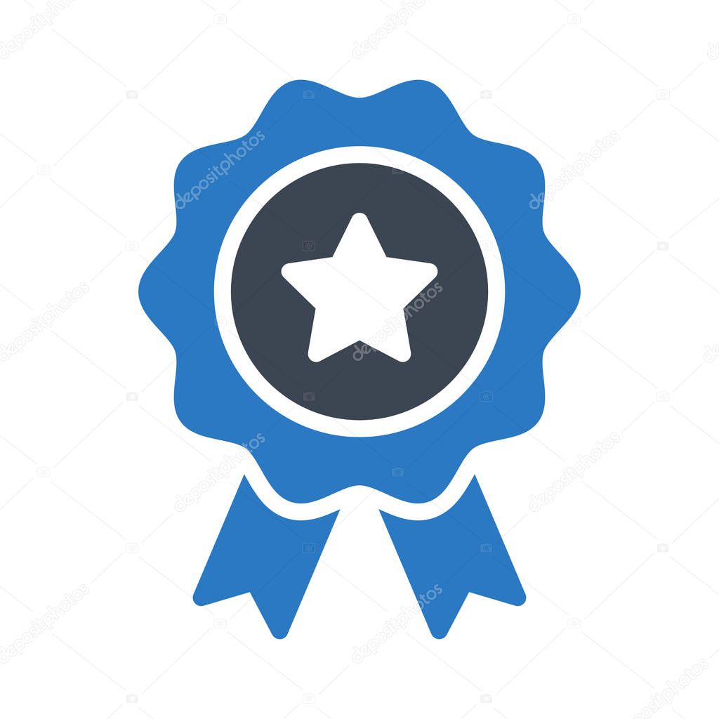 medal glyph colour vector icon