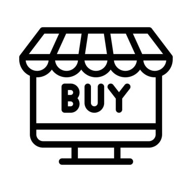 e ticaret ince çizgi simgesi 