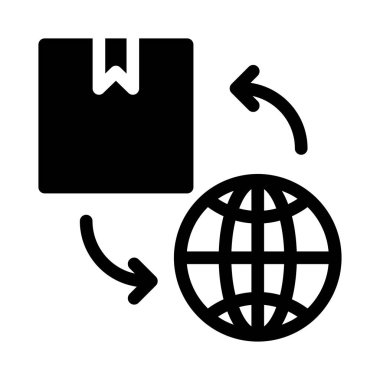 kutu glyph düz simgesi 