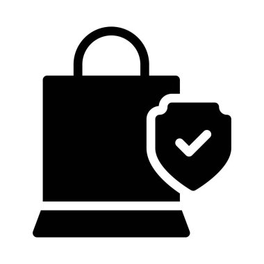 çanta glyph düz simgesi 