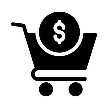 trolley glyph düz simgesi 