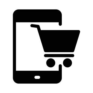 trolley glyph düz simgesi 