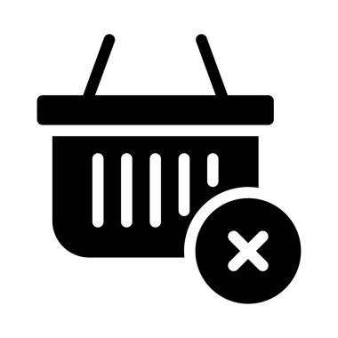 trolley glyph düz simgesi 