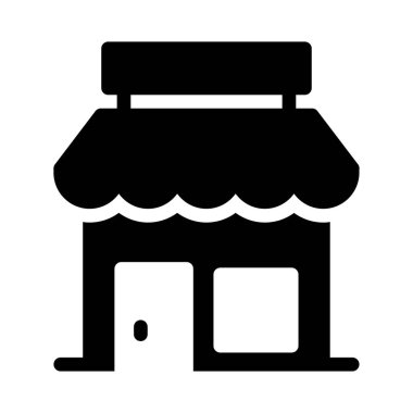 mağaza glyph düz simgesi