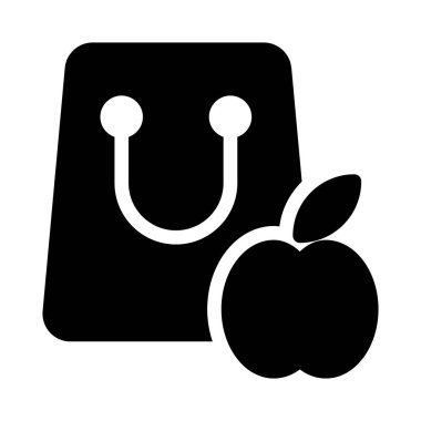 alışveriş glyph düz simgesi