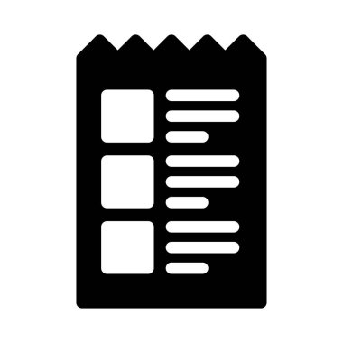 liste glyph düz simgesi