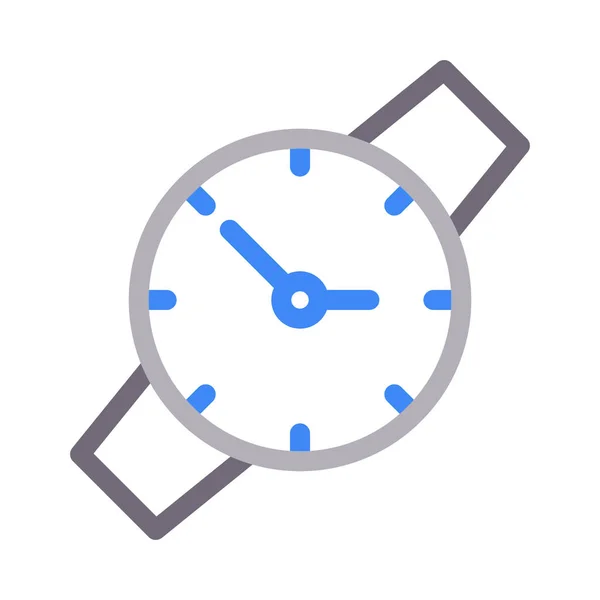 Horloge Kleur Lijn Pictogram — Stockvector