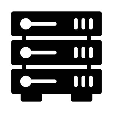 veritabanı glyph düz simgesi