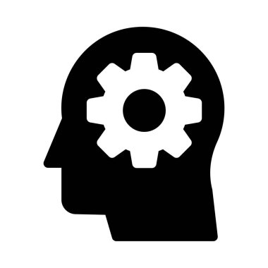 zihin glyph düz simgesi