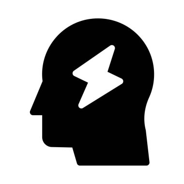 baş glyph düz simgesi