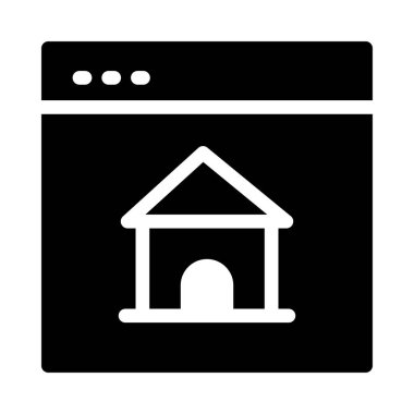 web glyph düz simgesi