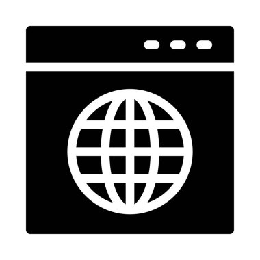 web sayfası glyph düz simgesi