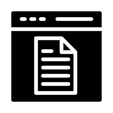 dosya glyph düz simgesi