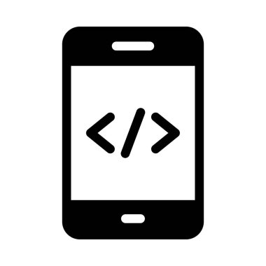 programlama glyph düz simgesi