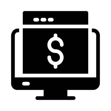 glyph düz simgesi ödeme