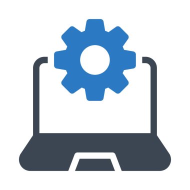 dizüstü bilgisayar glyph renk vektör simgesi